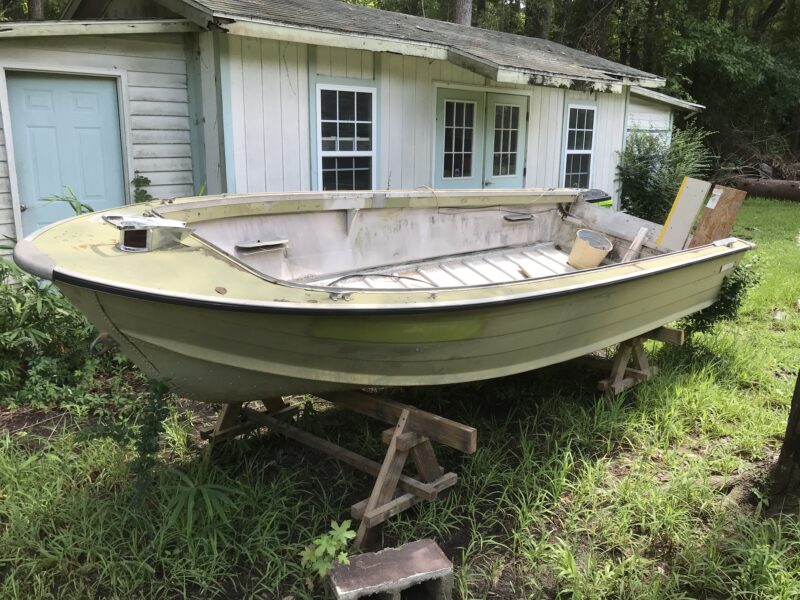 Aluminum Fishing Boat with Trailer - Restoration Project