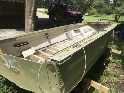 Aluminum Fishing Boat with Trailer - Restoration Project