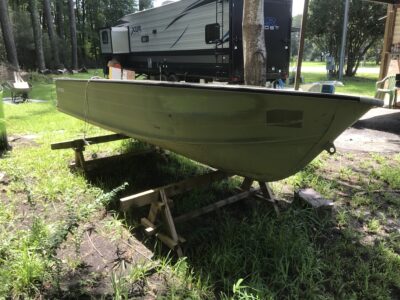 Aluminum Fishing Boat with Trailer - Restoration Project