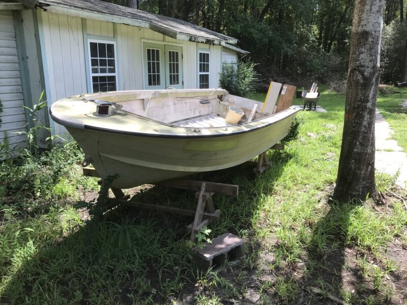 Aluminum Fishing Boat with Trailer - Restoration Project