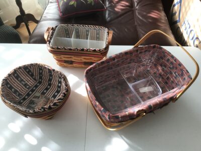 Woven Basket Collection with Liners and Clear Protectors longerburger baskets