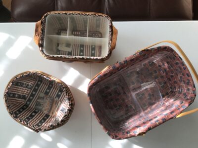 Woven Basket Collection with Liners and Clear Protectors longerburger baskets