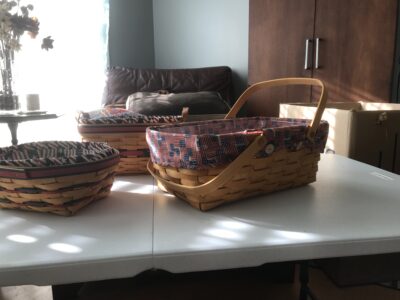Woven Basket Collection with Liners and Clear Protectors longerburger baskets