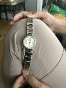 Fossil Roman Numeral Quartz Wristwatch with Metal Bracelet