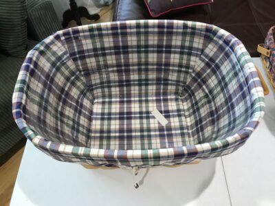 Longaberger Woven Basket with Plaid Liner
