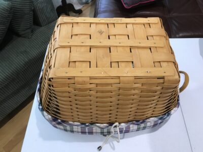 Longaberger Woven Basket with Plaid Liner