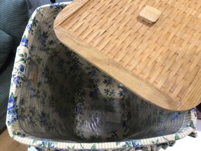 Woven Laundry Hamper with Floral Liner and Lid