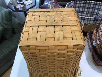 Woven Laundry Hamper with Floral Liner and Lid