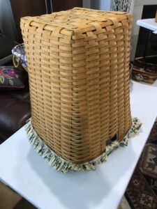 Woven Laundry Hamper with Floral Liner and Lid