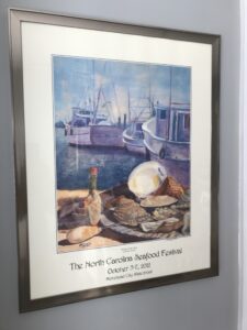 Framed North Carolina Seafood Festival Poster, 2002