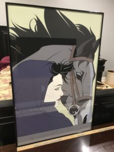 Patrick Nagel “Mirage” Vintage Framed Print – Large 36" Woman & Horse Art
